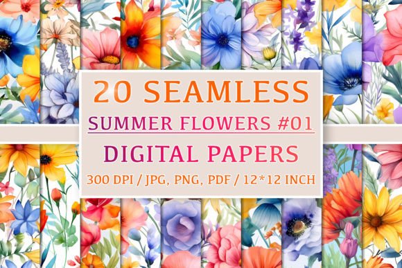 20 Seamless Summer Flower Patterns 1: A Strategic Tool for Creative Projects