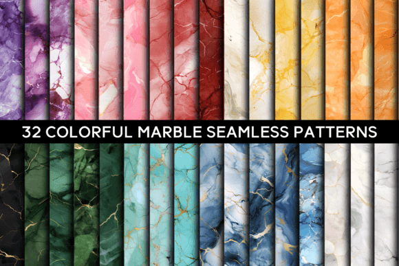32 Colorful Marble Seamless Patterns for Creative Designers and Makers