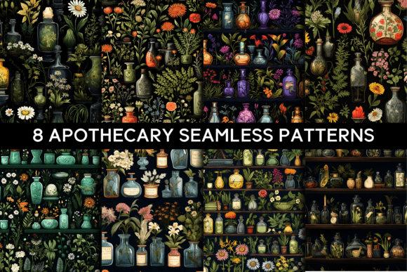 8 Apothecary Seamless Patterns