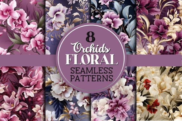 8 Orchids Floral Seamless Patterns: A Creative Resource for Designers and Makers