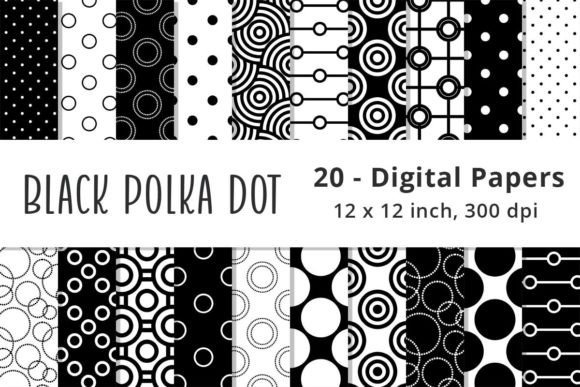 Black and White Polka Dot Paper Patterns