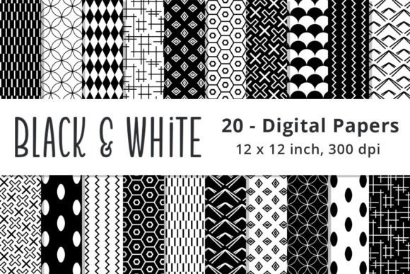 Black and White Scrapbooking Patterns
