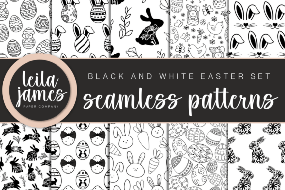 Black and White Seamless Easter Patterns: A Versatile Resource for Creative Projects