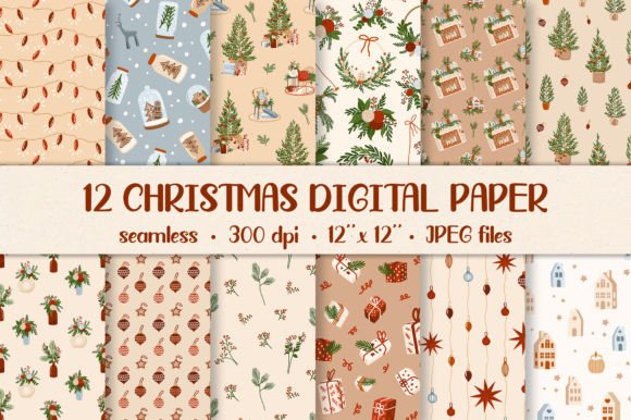 Christmas Digital Paper, Patterns: A Modern Creative Essential