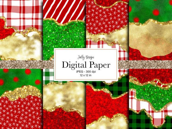 Christmas Textures Collage Digital Paper