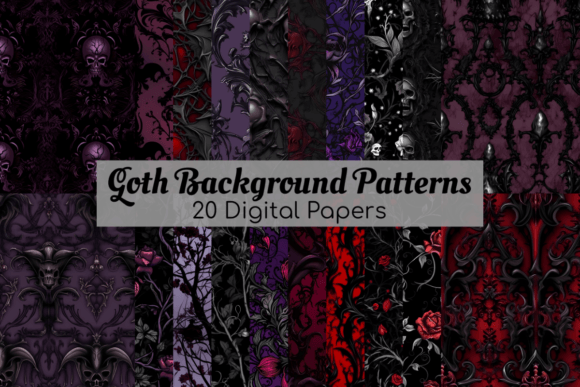 Discover the Beauty of Goth Background Patterns: A Digital Paper Pack for Creative Expression