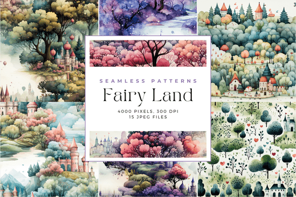 Fairy Land Seamless Patterns: A Creative Resource for Crafters