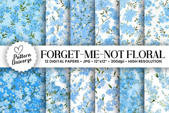 Forget Me Not Blue Floral Patterns: A Versatile Design for Creative Projects
