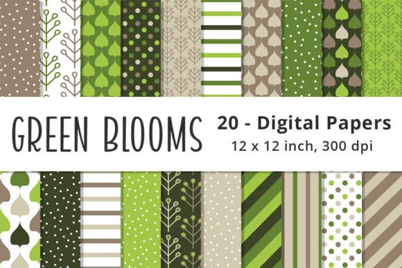 Green and Brown Digital Paper Patterns: A Versatile Resource for Creative Projects