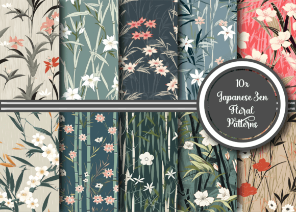 Japanese Zen Floral Patterns Collection: A Calm Elegance for Modern Spaces