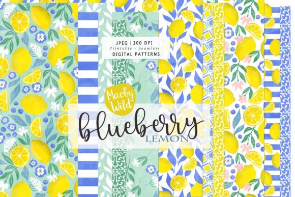 Lemon and Blueberry Seamless Patterns: A Fresh Twist for Summer Creativity