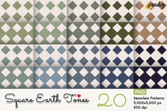 Love Square Patterns Set