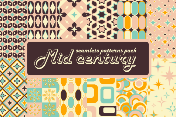 Mid Century Seamless Patterns Pack