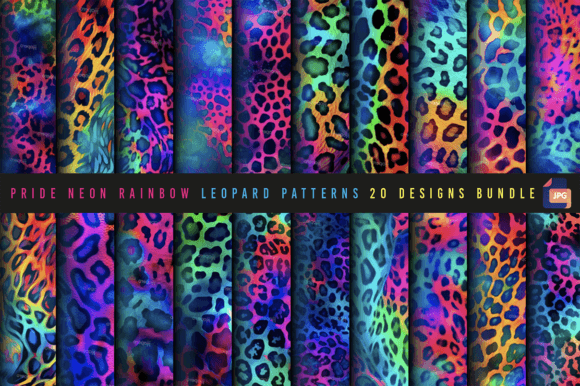 Pride Neon Rainbow Seamless Patterns