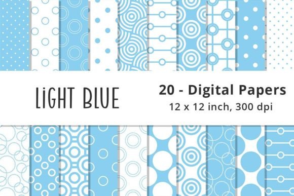 Printable Light Blue Polka Dot Patterns
