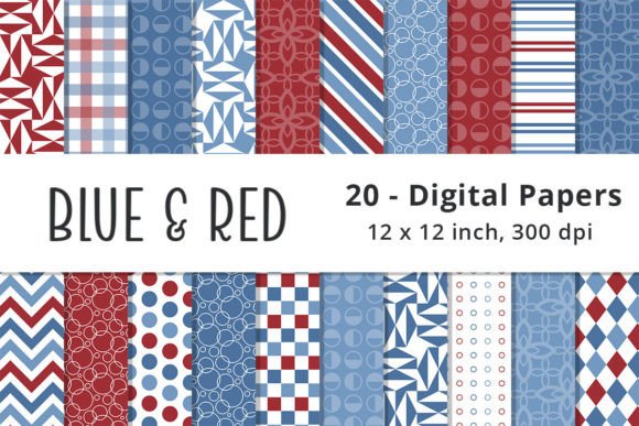 Red, White, and Blue Digital Patterns