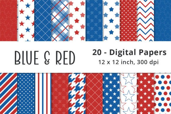 Red, White, Blue 4th of July Patterns