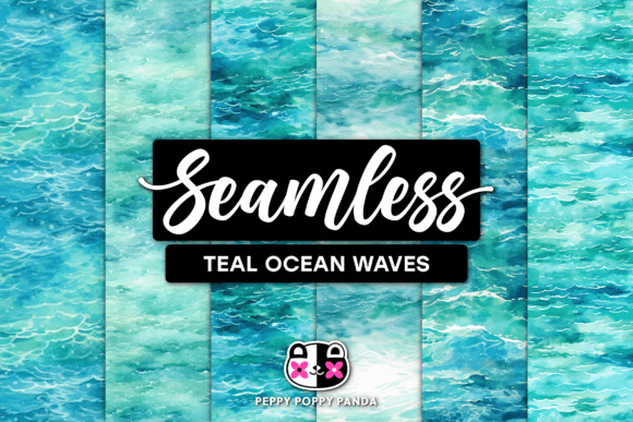 Teal Ocean Waves Seamless Patterns: A Versatile Design Resource for Creative Projects