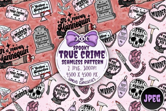True Crime 2 - Spooky Seamless Patterns: A Creative Resource for True Crime Enthusiasts